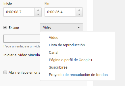 Anotaciones con enlace YouTube