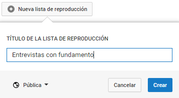 Listas de reproducción Youtube