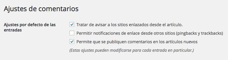 desactivar pingbacks trackbacks
