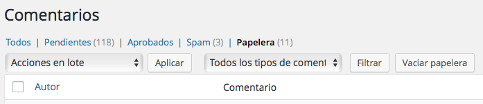 vaciar papelera