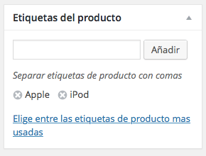 etiquetas producto woocommerce